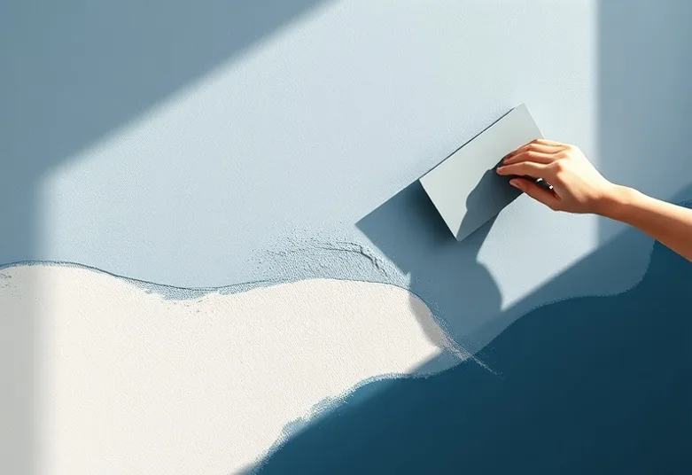 Application d'un enduit décoratif à la lisseuse sur un mur